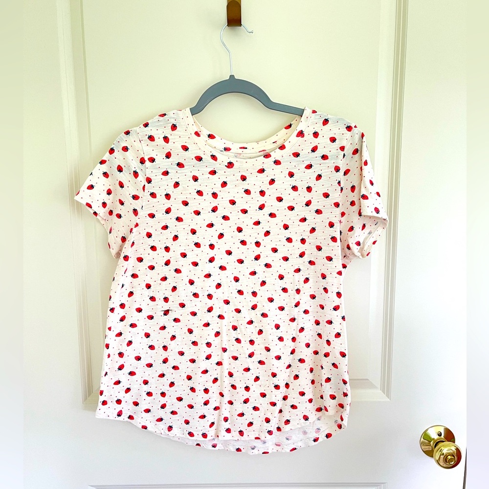 Old Navy Patterned Strawberry T-Shirt, Medium